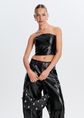 Patent bandeau top, zwart, large