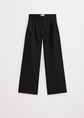 Pantalon met plooien, zwart, large