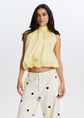 Mouwloze top met strik, lichtgeel, large