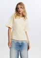 T-shirt met kanten detail, geel, pastel, large