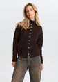 Gebreid vest met hoge hals, bruin gem&ecirc;leerd, large