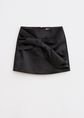 Satijnen mini rok met strik, zwart, large