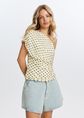 Polkadot mesh top, geel, large