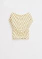 Polkadot mesh top, geel, large