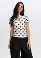 Polkadot top met keyhole-halslijn , wit, large