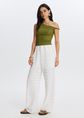 Broek met franjes, wit, off-white, large