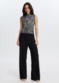 Broek met franjes, zwart, large