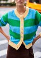 Gestreept vest met knoopdetails, blauw, large