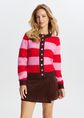 Gestreept vest met knoopdetails, middenroze, large