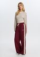 Track pants met kantbies, bordeaux, large