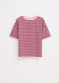 T-shirt met strepen, bordeaux, large