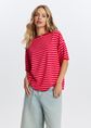 T-shirt met strepen, rood, large