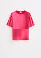 T-shirt met strepen, rood, large