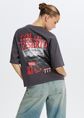 T-shirt met print, grijs, large
