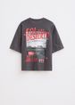 T-shirt met print, grijs, large