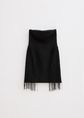 Peplum fringe jurk, zwart, large