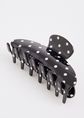 Polkadot haarclip, zwart, large