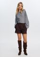 Short met kant, donkerbruin, large