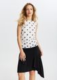 Mesh polkadot top, wit, large