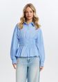 Getailleerde blouse met strepen, lichtblauw, large