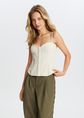 Korset top, lichtzand, large