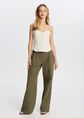 Wijde broek met veterdetail, groen, army, large