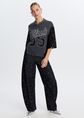 Sporty T-shirt met print, donkergrijs, large