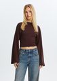 T-shirt met back bow, donkerbruin, large