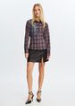Ruched imitatieleren rok, donkerbruin, large