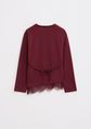 Longsleeve met kanten detail, bordeaux, large