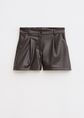 Faux leather shorts, donkerbruin, large
