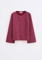 Gestreepte longsleeve, bordeaux, large