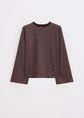 Gestreepte longsleeve, donkerbruin, large