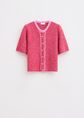 Gestreept vest met knoopjes, rood, large