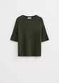 Gebreide korte mouwen trui, groen, army, large