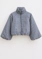 Geruite puffer jacket, donkerblauw, large