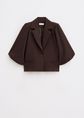 Blazer met wijde mouwen, donkerbruin, large