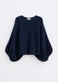 Trui met ballonmouwen, donkerblauw, large
