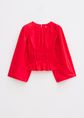 Getailleerde lange mouwen top, rood, large